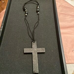 Hand Made Cross With cord and beeds